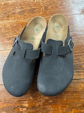 Birkenstock Suede Slip-On Clogs with Buckle - Size 11